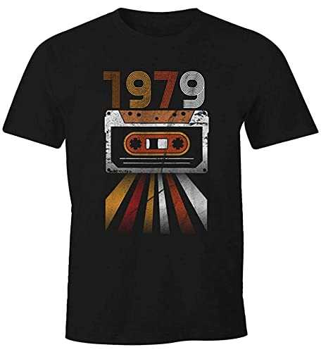 VaLcLA Birthday Retro 70Er Years Vintage 1970's Gift T-Shirt Black Shirt Men's Top Tee