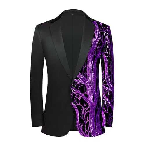 Men'S Shiny Sequins Suit Jacket Blazer, Tuxedo Jackets For Men Uk Dinner Jacket Party Costume Dress Jackets Stylish And Versatile Formal Jackets Comfortable Wedding Jackets Lapel Morning Coat