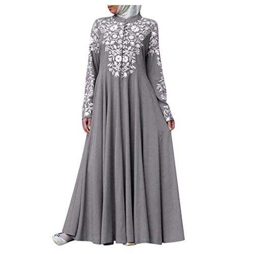 AMDOLE Vintage Dresses for Women Muslim Dress Dress Maxi Kaftan Abaya Stitching Lace Arab Jilbab Women Women's Dress V Neck Dress for Women Summer