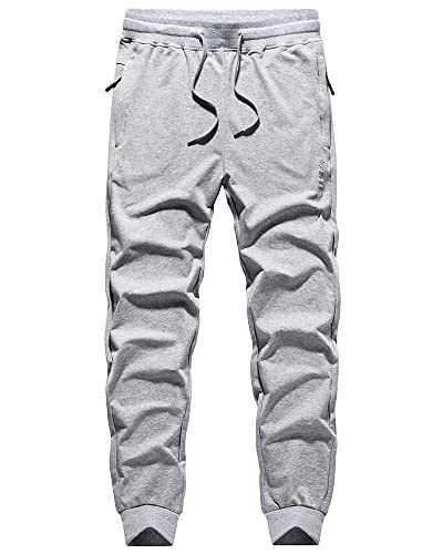 YAWHO Men's Joggers Sweatpants Tracksuit Bottoms Sport Trousers Athletic Pants for Jogging,Workout,Gym,Running,Training with Zip Pockets