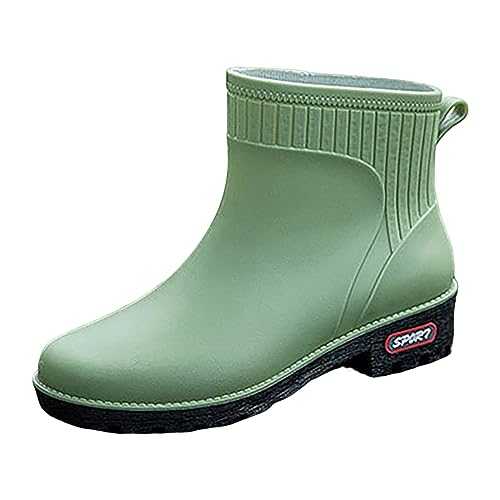 SKTIISN Womens Wellies Size 7 Women's Fashion Rainy Season Short Tube Low Top Solid Color Rain Shoes Thick Rainproof Non Slip Rain Boots Ladies Wellington Boots Wellies Size 2 Mid Calf Wellies Top