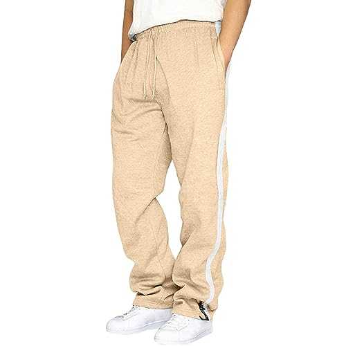 Walking Sweatpants Men - Winter Jogging Bottoms Casual Pants with Draw Cord Wide Leg Baggy Sweatpants Tracksuit Bottoms Training Trousers Comfortable Straight Legs Trousers with Pockets