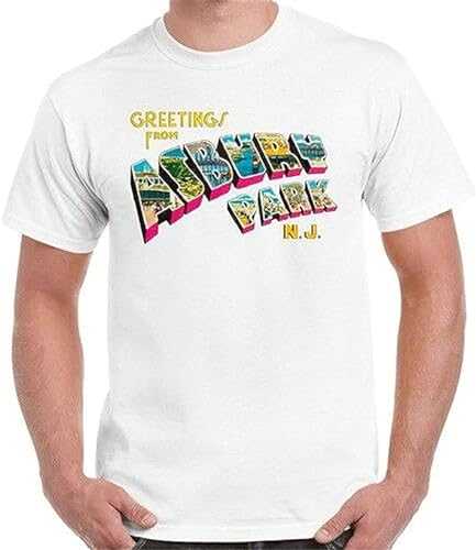 Greetings from Asbury Park N.J. 70s Rock Retro T Shirt Black