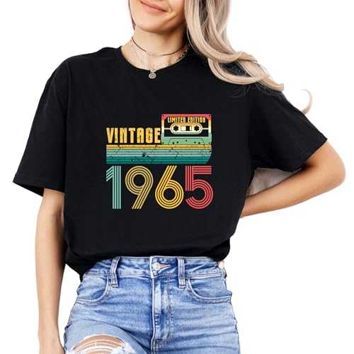 60th Birthday Shirt Vintage 1965 T Shirt Comfy Birthday Party Shirts 60th Birthday Gift for Women