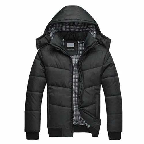 Winter Coat for Men with Hood Men's Black Jacket Warm Overcoat Outwear Padded Hooded Down Winter Coat Slipper Socks Animals