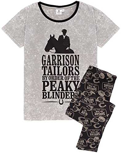 PEAKY BLINDERS Pyjamas For Women | Adults Grey Wash Tommy Shelby T-Shirt & Leggings Lounge-pants PJ Set | Shelby Brothers Sleepwear Outfit