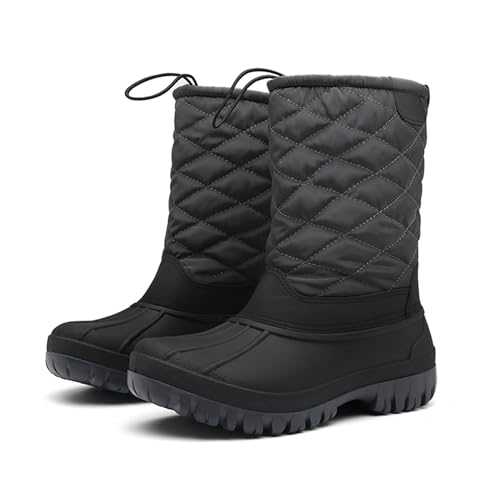 JSWEI Snow boots Warm waterproof winter Women's Ankle Fashion outdoor walking UK