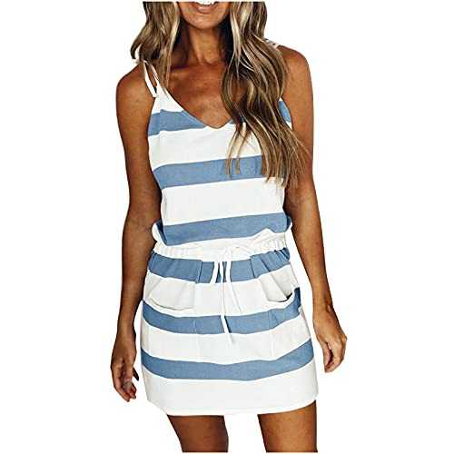 AMhomely Summer Dresses for Women Clearance UK Plus Size Skater Dress Casual Sleeveless Tank Dress Ladies Knee Length Sundresses Trendy Beach A Line Tunic Dress Loose Shift Dress