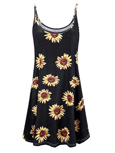 7th Element Plus Size Women's Casual Spaghetti Loose Swing Slip Dress