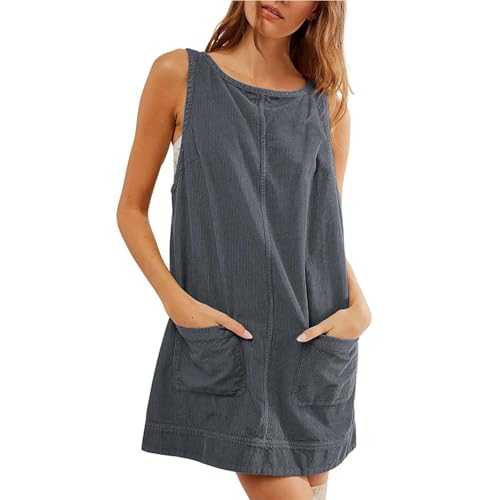 Winter Dresses for Women UK Casual Dresses for Women UK Dresses for Women Corduroy Dress Pinafore Dresses for Women UK Jumper Mini Dress Pinafore with Pockets