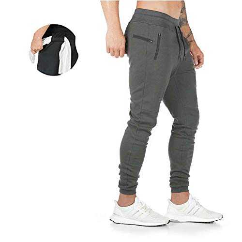 Tansozer Mens Tracksuit Bottoms Mens Joggers Bottoms Slim Fit Trousers with Zip Pockets