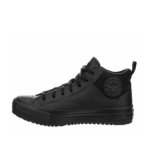 Unisex Chuck Taylor All Star Malden Street Mid High Sneaker Boot Leather - Lace up Closure Style - Black