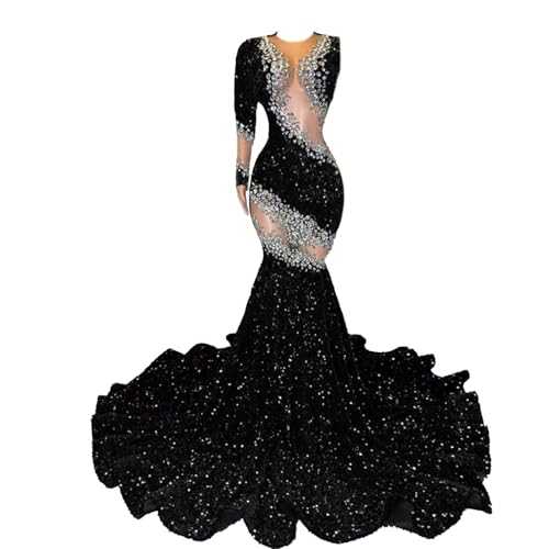LYKYCYFG One Shoulder Mermaid Evening Dress Beads Sequins Prom Dress Pageant Gown Court Train Elegant Dresses