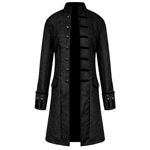 LOIJMK Men Winter Warm Vintage Tailcoat Jacket Overcoat Outwear Buttons Coat Mens Slim Fit Wool Suits