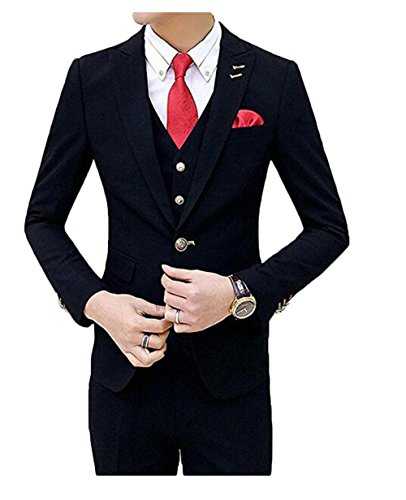 Leader of the Beauty Men's Classic 3 Piece Prom Blazer Vest Pants Slim Fit Suit