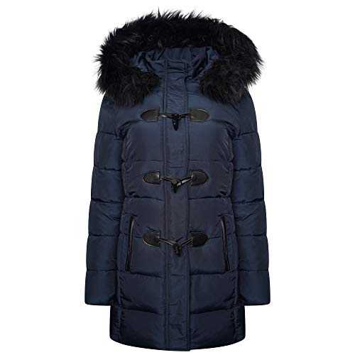 Beach837/JBC JC1703 Ladies Water Repellent Quilted Warm Zip Hooded Winter Puffa Coat Size 10 to 24