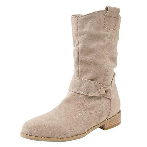 Promotion Sale Round Toe Cowboy Boots For Kids Halloween Plantar Fasciitis Slides Women's Plus Size Winter Chunky Heel Fringe Boots Inside Booster Mid Fall Boots For Women Knee High Arch Support