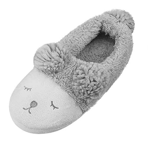 Women Girls Sheep Design Winter Slippers Soft Plush Warm House Mule Slippers Cute Comfy Ankle Boots Thermal Thicken Lining Slippers Full Feet Anti-Slip Shoses Indoor Home Bedroom Slippers