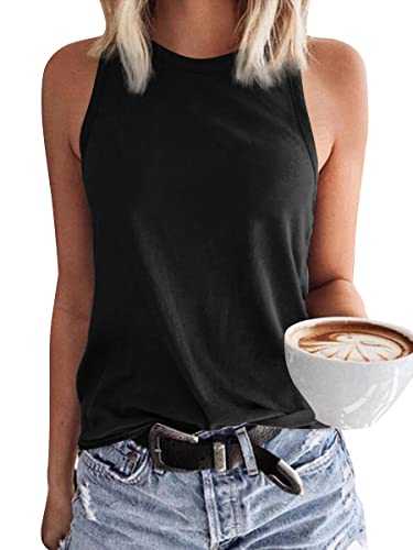 GeGekoko Womens Crewneck Sleeveless Long Vest Tank Tops Summer Casual Loose Fit Basic Shirts