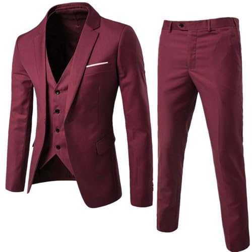 Men's Suits Regular Fit 3 Piece Suit Classic Formal Business Lapel One Button Herringbone Jackets Wedding Dinner Suits Tuxedo Blazer Waistcoat Trousers