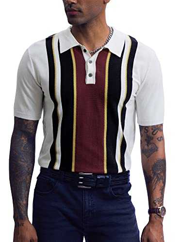 Men's Casual Knitted Polo Shirts Knitting Button Down Shirt