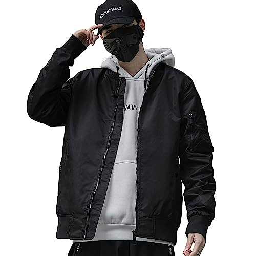 XYXIONGMAO Men's Techwear Flight Lightweight Bomber Military Jackets Tactical Zipper Cyberpunk Streetwear Windbreakers
