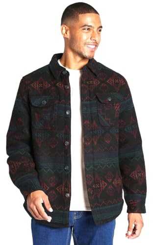 Jachs Men's Wool Blend Sherpa Lined Flannel Shirt Jacket