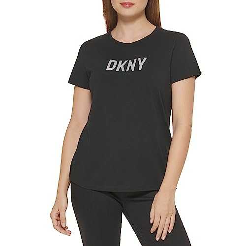 DKNY Women's Raised Glitter Logo T Shirt