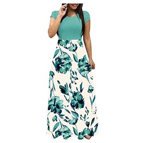 AMDOLE Evening Dresses for Women UK Color Dress Print Women Long Matching Women's Dress Summer Dress