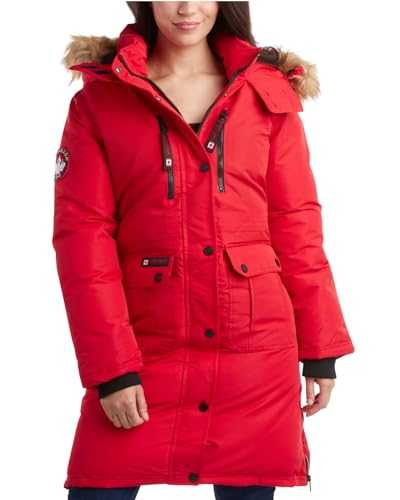 CANADA WEATHER GEAR Women's Winter Coat Parka Jacket with Removable Faux Fur Trim on Hood