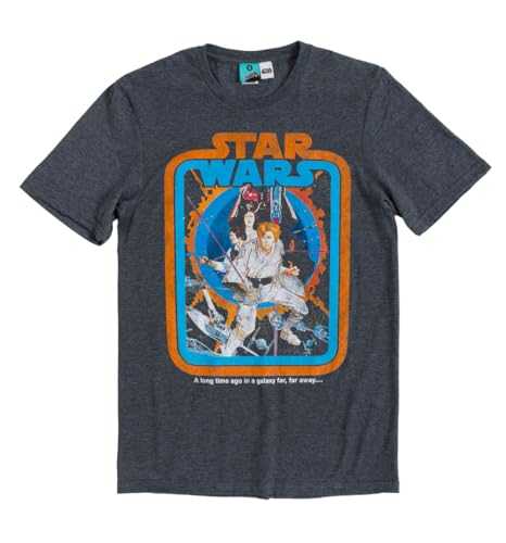 Star Wars Retro Scene Charcoal Marl T Shirt