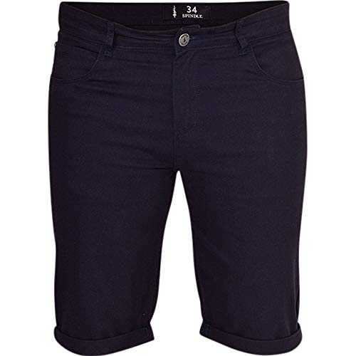 Spindle Mens Chino Shorts-Slim Fit Stretch Cotton Mens Summer Shorts - Turn Up Knee Length Shorts Men