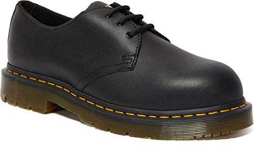 Unisex 1461 Slip Resistant Steel Toe Light Industry Shoes, Black Industrial Full Grain