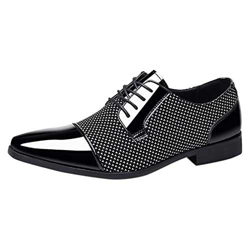 Men's Loafers Oxford Leather Shoes Pointed Toe Oxfords Fashion Splicing Dress Men Loafers Comfy Slip on Casual Business Shoes for Men Breathable Luxury Classic