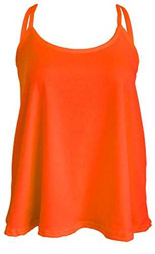 Women New Camisole Cami Strappy Swing Vest Plain Flared Sleeveless Mini Dress Tank Top UK 8-26