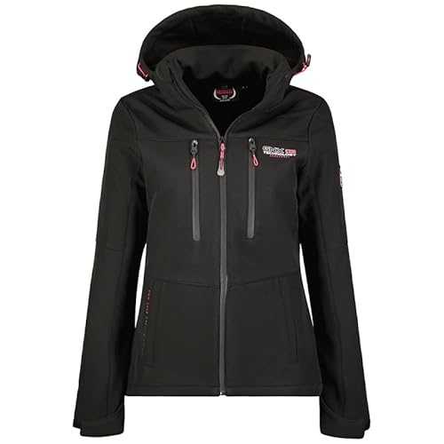 Geographical Norway Timmex Lady - Softshell Jackets for Women Waterproof Outdoor Hooded UK - Windproof Rain Coats Women's - Activities Hiking Skiing Autumn Winter Spring
