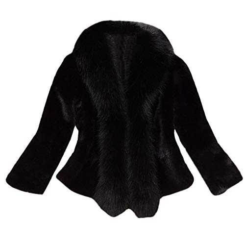 TDEOK Faux Fur Jacket Women's Winter - Faux Fur Coat Long Sleeve Fur Coat Autumn Winter Elegant Warm Fur Jacket Fur Jacket Fur Poncho Cardigan for Women Wedding Evening Bridal Scarf Coat Jacket