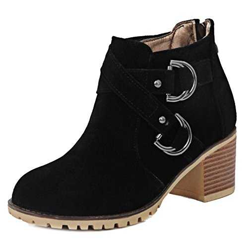 CUTEHEELS Ankle Boots with Block Heel and Round Toe Chelsea Boots for Fashion Women
