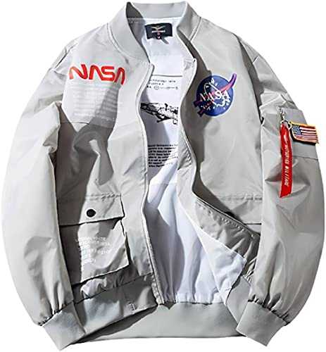 PHILOMI Big pocket jacket Men Slim fit NASA letter printing National flag armband Bomber jacket