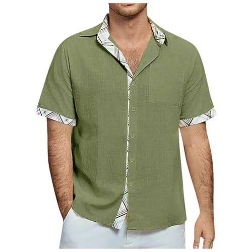 NQyIOS Hawaiian Shirt Mens Short Sleeve Button Down Casual Hawaii Fancy Dress Aloha Shirts Beach Party Stag Do Blouses 1950s Bowling T-Shirts Vacation Outfits Cruise Beachwear Work Wear
