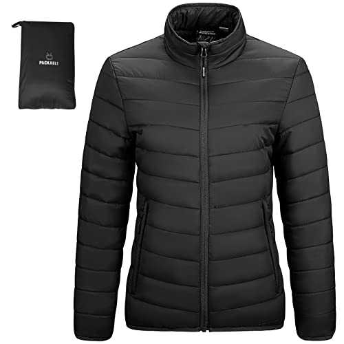 Outdoor Ventures Womens Winter Lightweight Jacket Warm Short Packable Puffer Jacket Transitional Padded Jacket Quilted Jacket for Ladies Lined for Hiking Travel