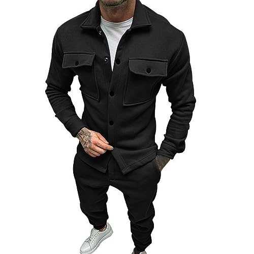 Cocila Men's Fall Breathable Wrinkle Two Breathable Suit Roll Sleeve Shirt Pants Set Tuxedo Skin Suit 90S Hip Hop Fancy Dress Tracksuit Hoodie Gym Clothes Men Water Drop Hoodie Set
