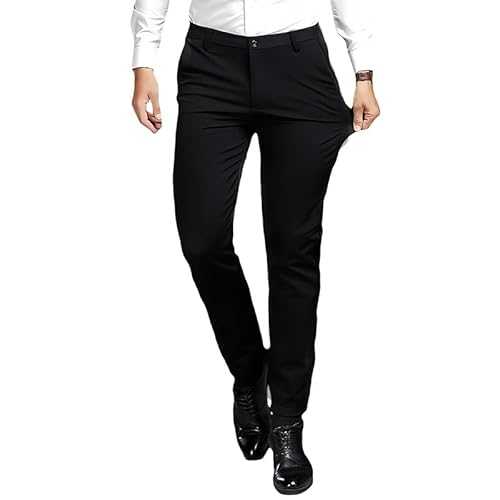 HAGOT Men's Slim-Fit Stretch Trouser, Casual Stretch Chino Trouser, Casual Formal Work Pants, Comfort Outdoor Pants Chino Trousers with Pockets