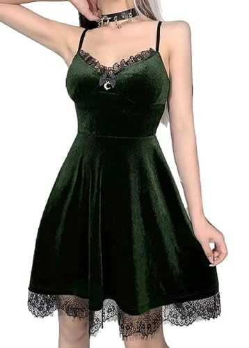 DINGJIUYAN Gothic Lace Short Dress Black Mini Dress Half Moon Corset Gothic Sexy Backless Party Dress