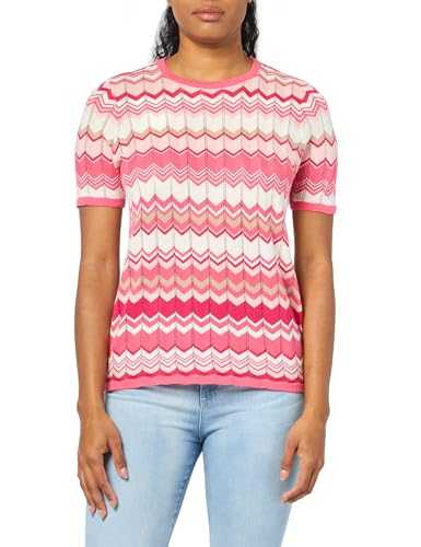 Anne Klein Women's Chevron Stitch Cap Sleeve Crew Neck
