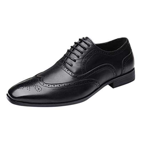 Men's Formal Dress Shoes Oxfords Brogues Shoes Classic Retro Business Leather Shoes Casual Work Office Cosy Shoes Fashion Lace-Up Pointed-Toe Ankle Boots Comfortable Loafers Shoes for Men