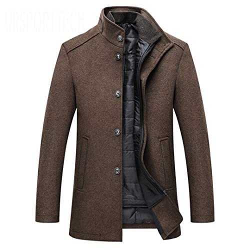 Winter Warm Wool Blend Coat Men Thick Overcoats Topcoat Mens Single Breasted Jackets And Coats With Adjustable Vest Men's Coat
