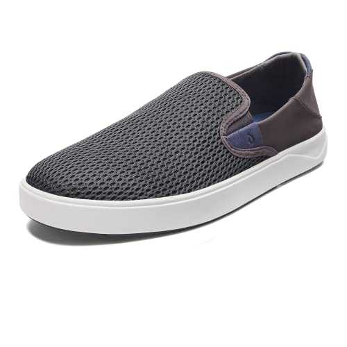 OLUKAI Lae'ahi Men's Slip On Sneakers, Lightweight Barefoot Feel & Breathable Mesh, Water Resistant Heel & Wet Grip Rubber Soles, Removable Gel Insert