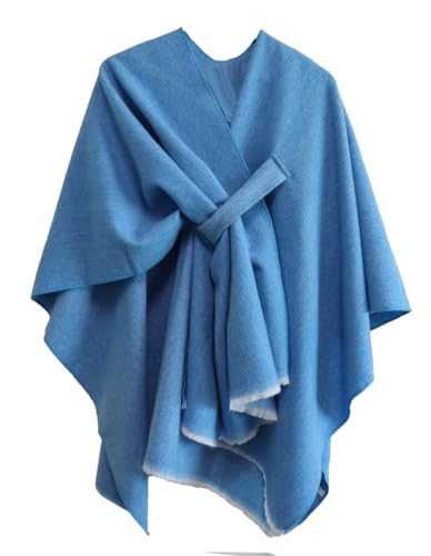 Miaikvs Women's Poncho Reversible Oversized Shawls Elegant Knitted Cape Blanket Front Wrap Cardigan Scarf Coat for Spring Autumn