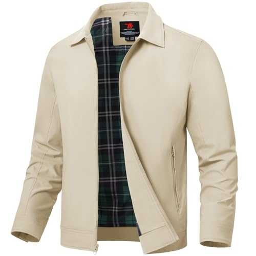 TBMPOY Men's Lightweight Jackets Windbreaker Golf Light Full Zip Up Stylish Work Casual Dress Business with Zip Pockets